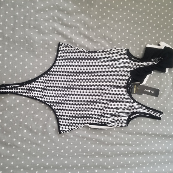 Bebe Dot Jacquard Knit Bodysuit M - Picture 4 of 4